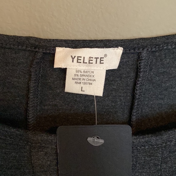 🆕YELETE: Asymmetrical Tunic- Charcoal Gray Size L - Picture 6 of 7